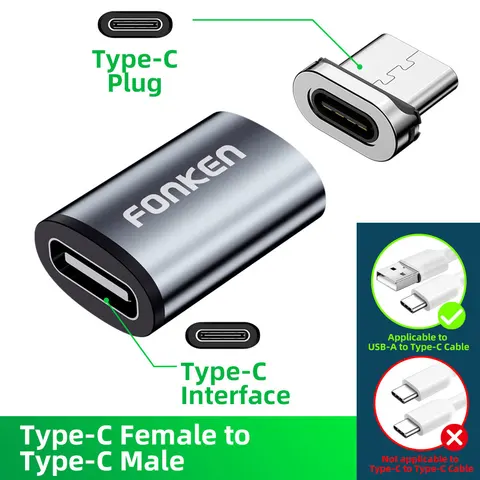 FONKEN USB кабель Магнитный адаптер Micro USB Тип C магнитный разъем для зарядного устройства для iPhone Samsung Usbc 3 в 1 зарядный преобразователь