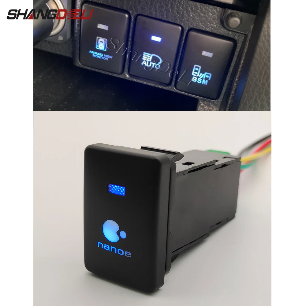 

Автомобильный синий светодиодный светильник, кнопка включения и выключения очистителя воздуха для Toyota Camry Prius Corolla PRADO Sienna Venza Avensis t27 2010