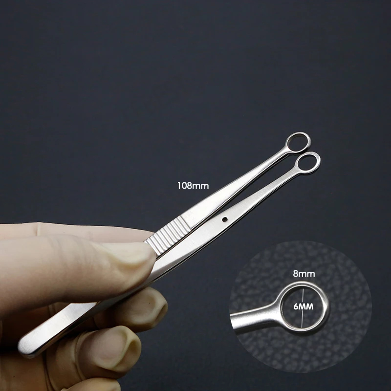 Eyelid Turning Tool Auxiliary Stainless Steel Artifact Round Head Hollow Tweezers Eyelid Plate For Double Eyelid Surgery Tool