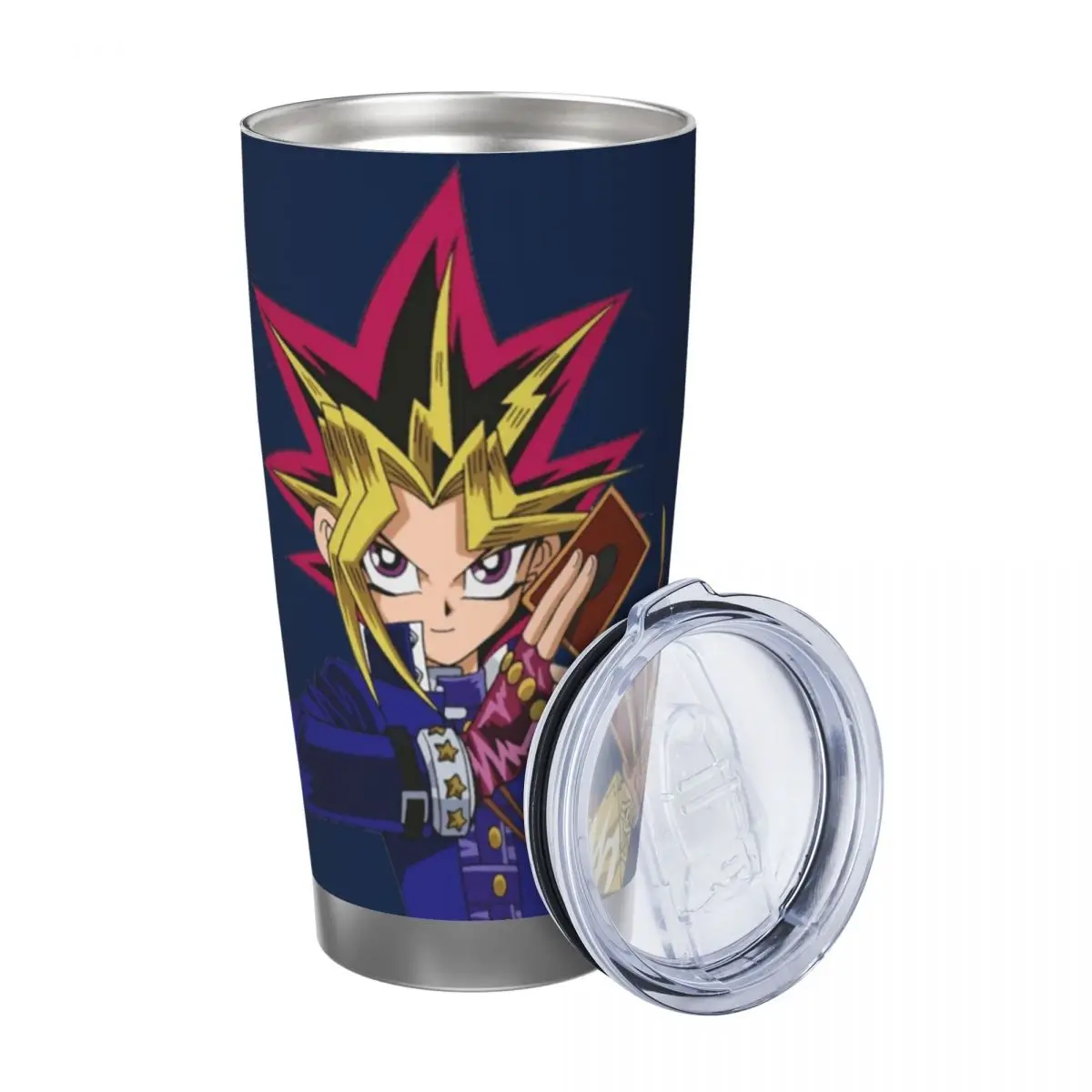Фото Термокружка для автомобиля из нержавеющей стали Manga-Yu-Gi-Oh, 20 унций, с соломинкой, для холодных и горячих напитков, вакуумная изоляция №2