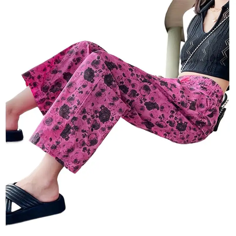 

Женские повседневные свободные хлопковые тренировочные брюки, модная винтажная уличная одежда на шнуровке с принтом, длинные брюки для улицы, штаны для бега