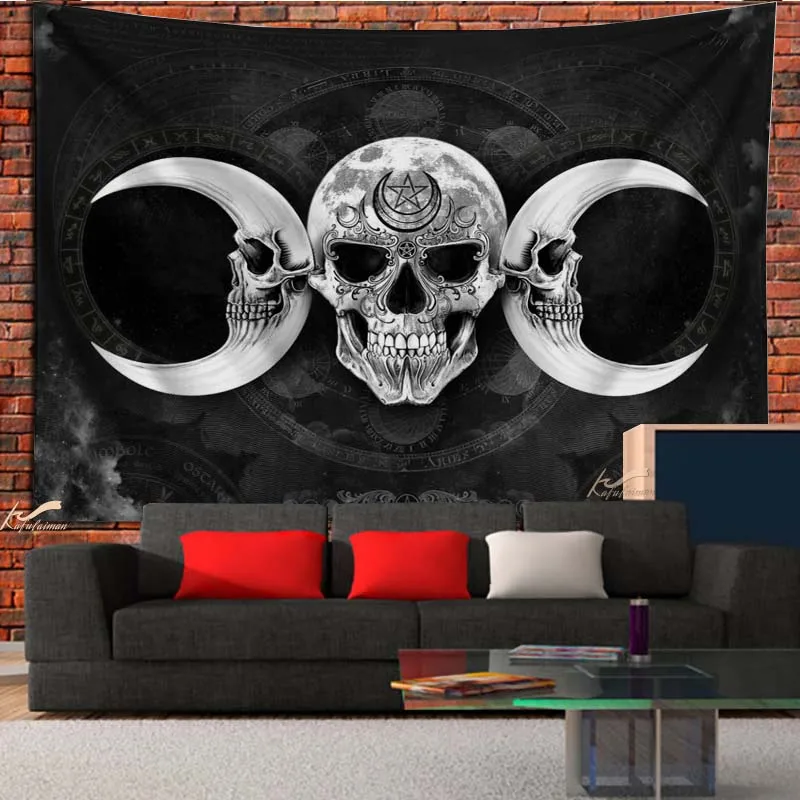 Skull Tapestry Moon Wall Hanging Ouijia Cat 666 Divination Simple Spirit Board Home Dormitory Decoration Accessories |