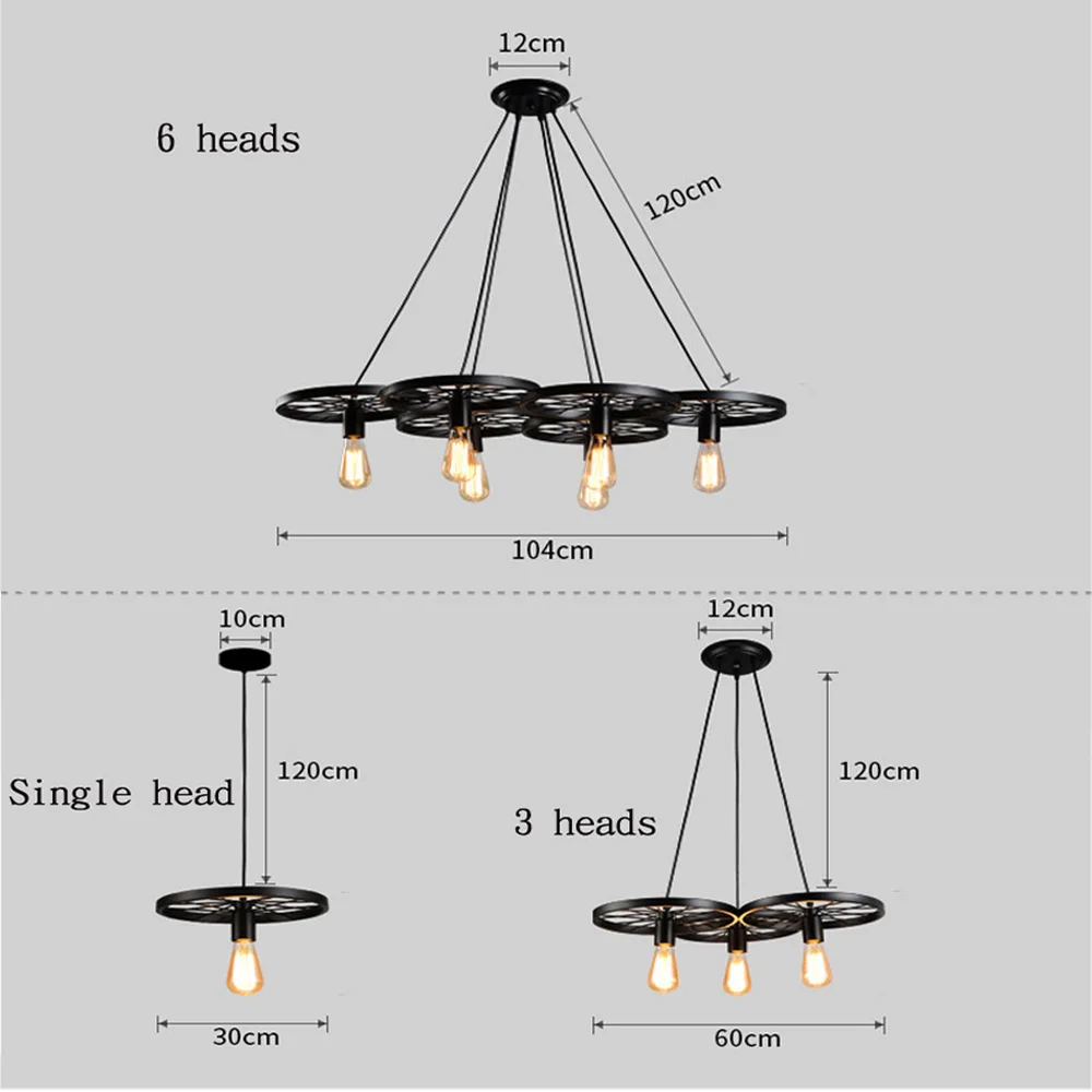 Vintage Industrial Pendant Lights Hanging Lamp Modern Nordic Black Iron Cage Retro Loft Metal Lamps Edison E 27 Indoor Lighting |