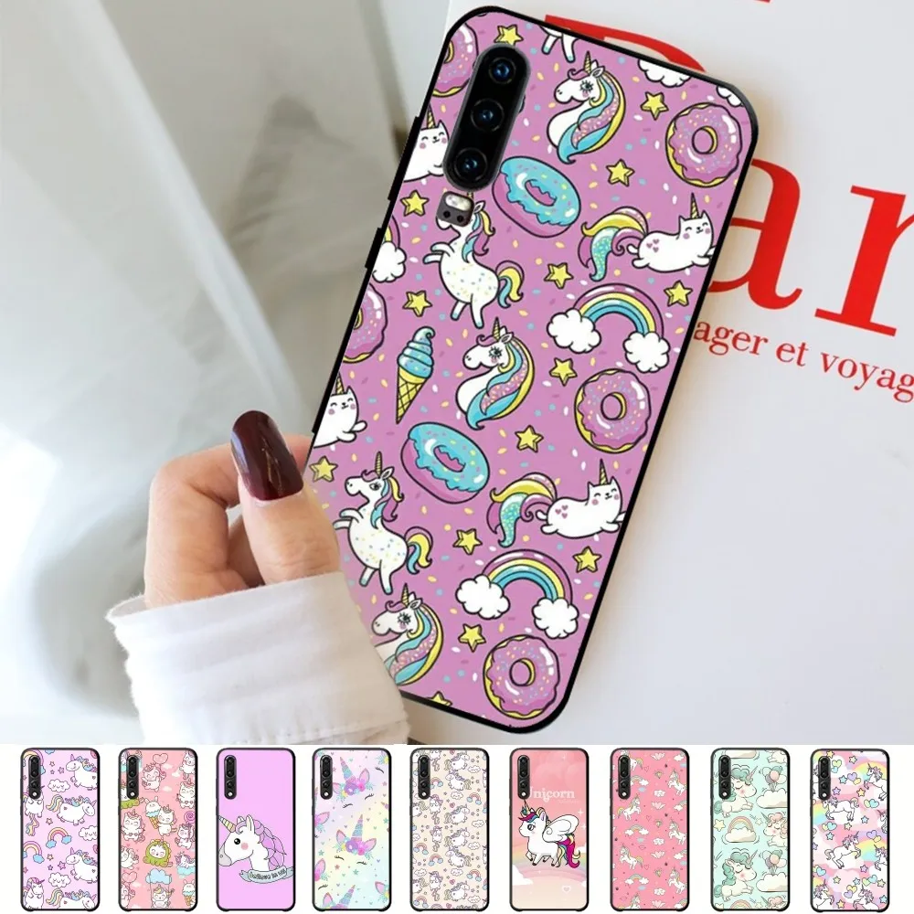 Чехол для телефона с радужным единорогом Huawei P 8 9 10 20 30 40 50 Pro Lite Psmart Honor lite 70 Mate 20lite