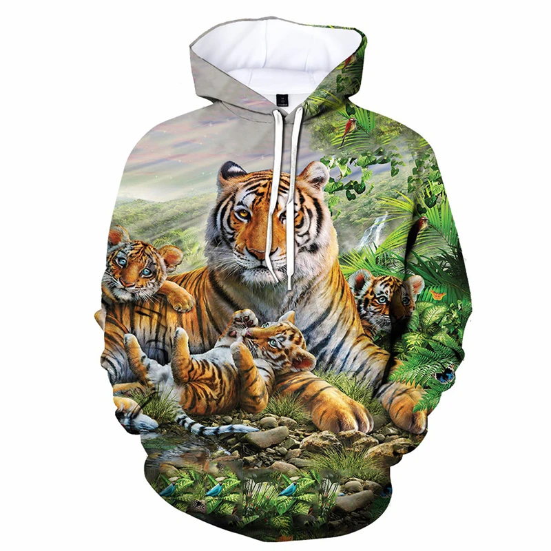 

Animal 3D Printing Tiger Cartoon Harajuku Sweatshirt Spring Autumn Hip Hop Hoodie Men Ladies Kids Hoodie Casual Tops