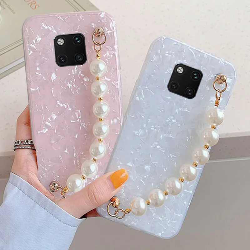 

Luxury Pearl Bracelet Wrist Chian Case For Huawei Mate 20 Pro Shockproof Cover For Mate20 pro Phone Cases Mate 30 40 20 Lite pro