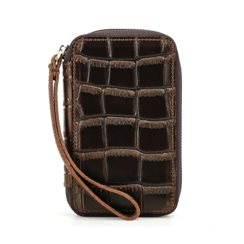 

Crocodileskin Pattern Watch with Wrist Strap Watch Bag for Couples E0BE