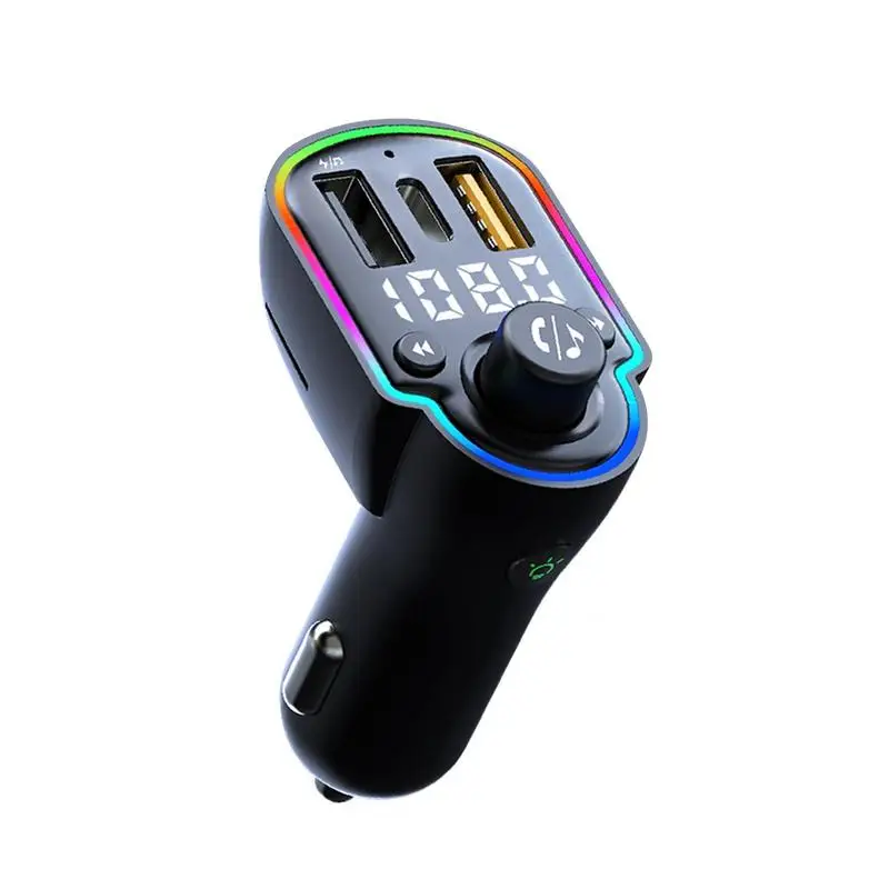 

Car Wireless 5.0 FM Transmitter QC 3.0 Dual USB PD Type C Fast Charge A8 Car Charger Microphone MP3 Handsfree Car Modulator