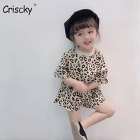 criscky 2022 summer new cotton baby clothes set boys and girl cute smiley print tops shorts 2pcs kids children clothing suit