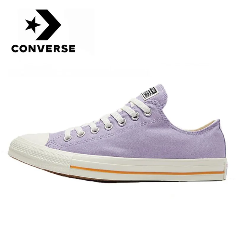 Authentic new Converse Chuck Classic All Star men and women neutral Skateboarding sneakers casual purple low plat canvas Shoes