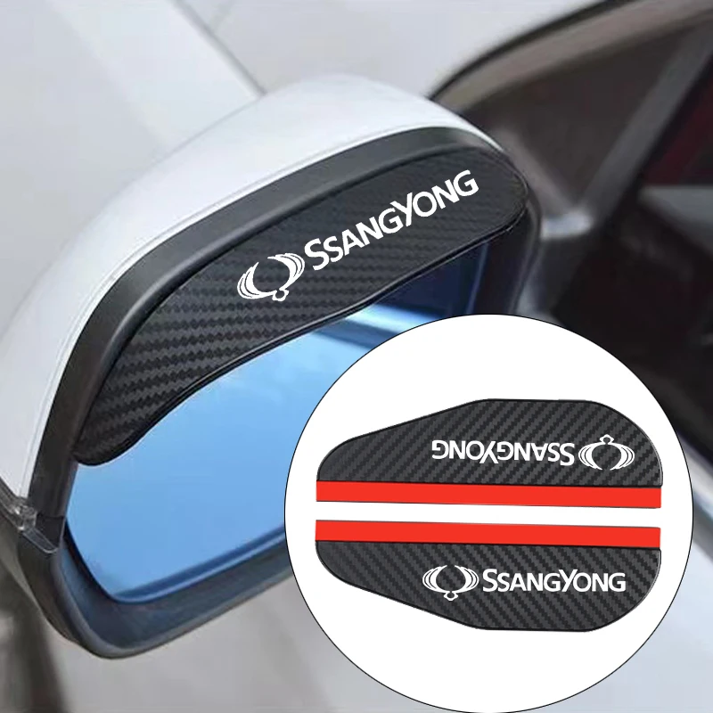 

2x Car Rearview Mirror Rain Eyebrow Protector Rain Sticker for Ssangyong Kyron Korando Actyon Rexton Weatherstrip Accessories