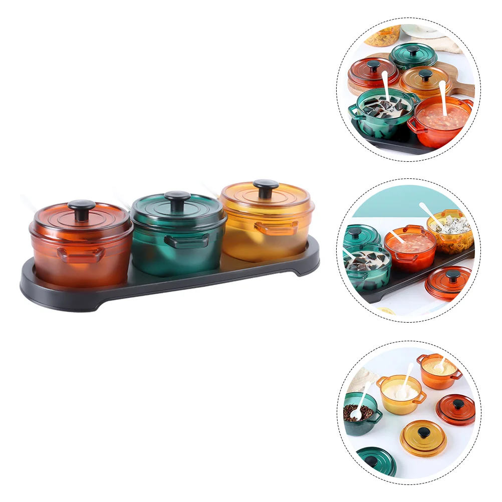 

1 Set Plastic Condiment Jar Versatile Seasoning Pot Spice Seasoning Storage Pot