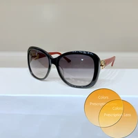 oval black frame red leg gradient lenses high quality myopia prescription sunglasses 0803 fashion mens glasses