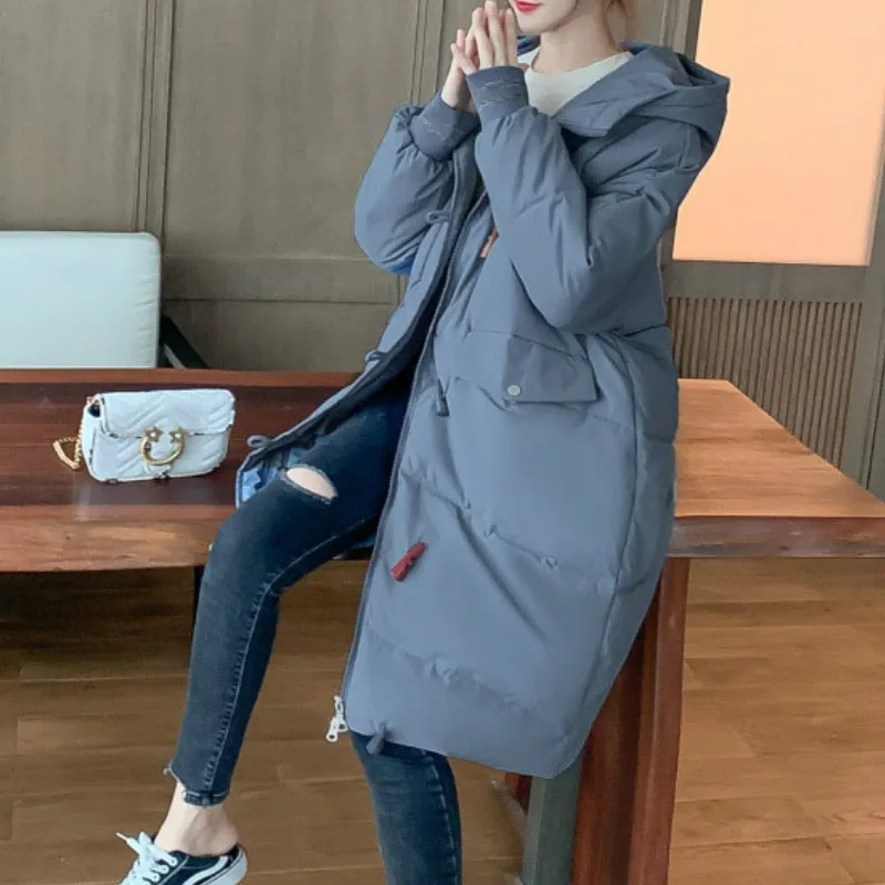 Women Winter Long Clause Jacket Padded Jackets Warmth Solid Oversized Loose Parkas Ladies Coats Hooded Young's Fashion Overcoat