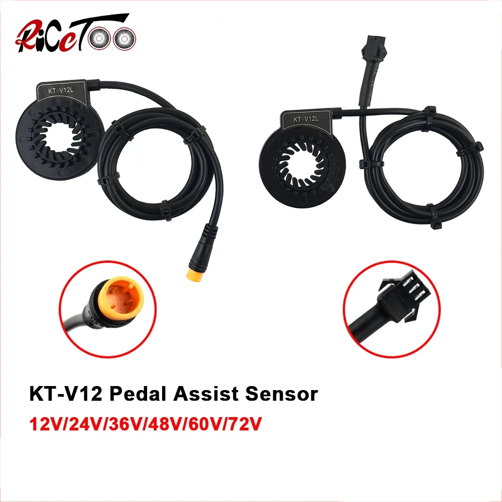 

Electric Bicycle KT V12L PAS Dual Hall Sensors 12 Signals Pedal Assistant Sensor 6 Magnents Ebike Conversion Kit Accessories