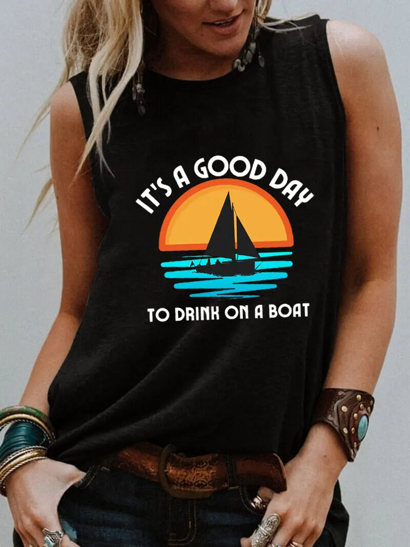 Рубашка для отпуска Хорошего дня, Новое поступление, женский летний Повседневный Топ без рукавов, Пляжная футболка, праздничный подарок