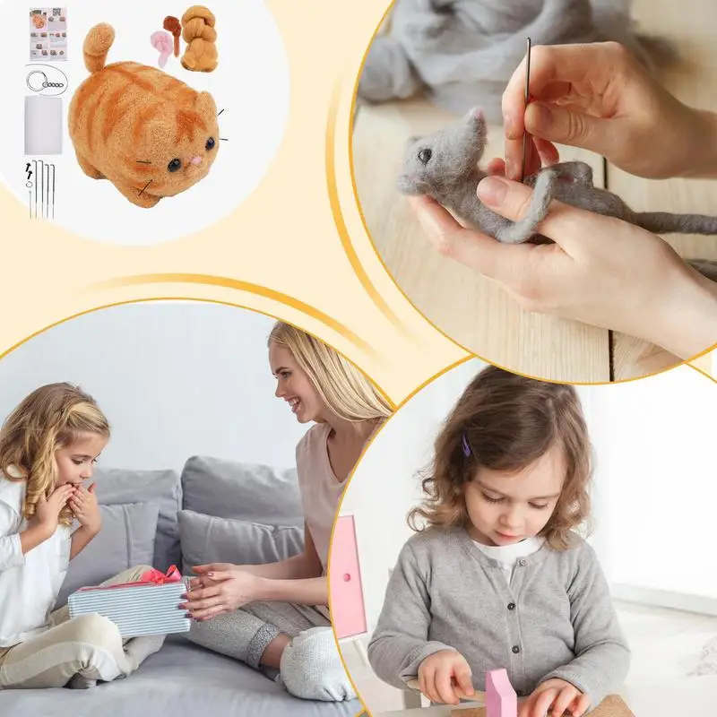 Набор для валяния иглой начинающих игл ручной работы рукоделия с шаговыми