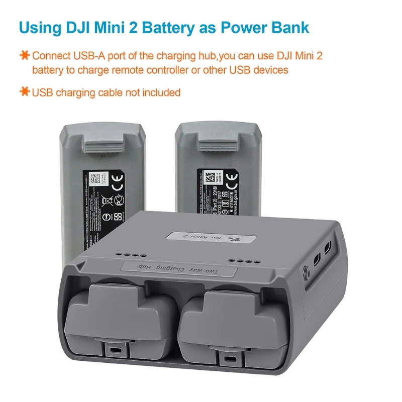 

Two-Way Charging Hub Batteries Manager Quickly Charge Power Bank Drone Accessories Compatible with Mavic Mini 2/Mini SE H8WD