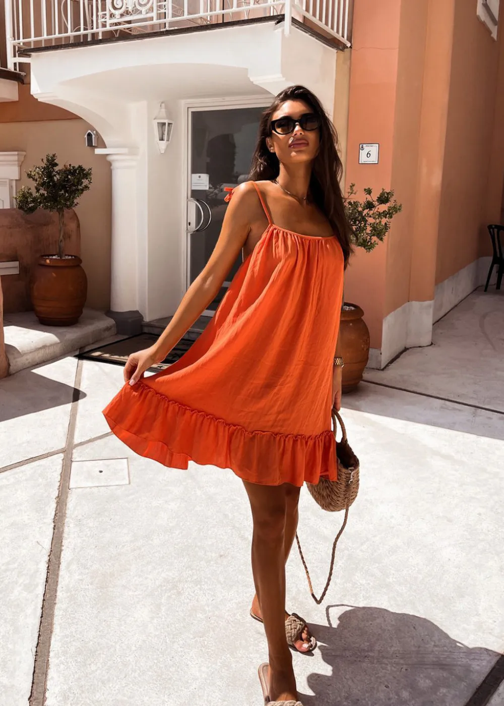 

2023 Summer Women's Dress Spaghetti Strap Tube Tops Ruffle Hem A-line Short Dresses Female New Trendy Beach Ladies Clothes