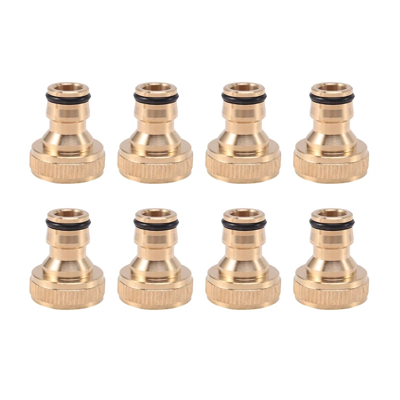 

HOT-8Pcs Garden Water Hose Pipe Fitting Tap Male Faucet Connectors, Garden Hose Quick Connect Fittings 3/4 Inch