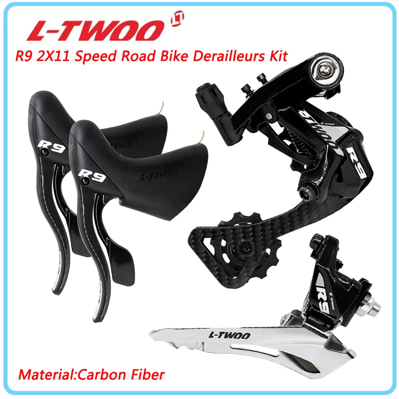 

Переключатели скоростей LTWOO R9 2x1 из углеродного волокна, комплект скоростей для дорожного велосипеда, рычаг переключения передач, передний задний переключатель передач Для Велосипедов SHIMANO