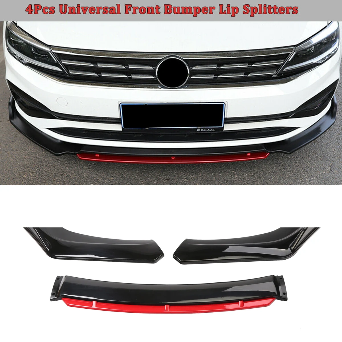 

Universal For Volkswagen VW POLO MK6 2015 2016 2017 2018 - 2021 Front Bumper Lip Side Splitter Diffuser Body Kit Spoiler Guards