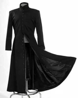 hot selling new cotton padded mens keanu reeves black windbreaker gothic jacket