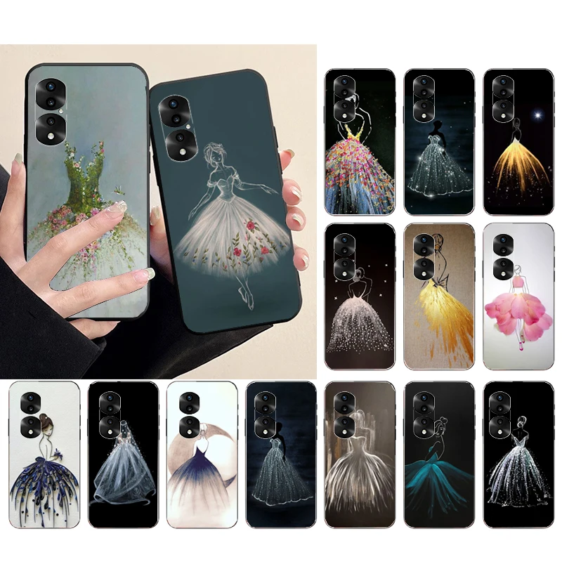 

Phone Case For Huawei P50 Pro P30 P40 Lite P40Pro P20 lite Honor 9A 10XLite 8X 20 8A 10I Wedding Dress Girl Case