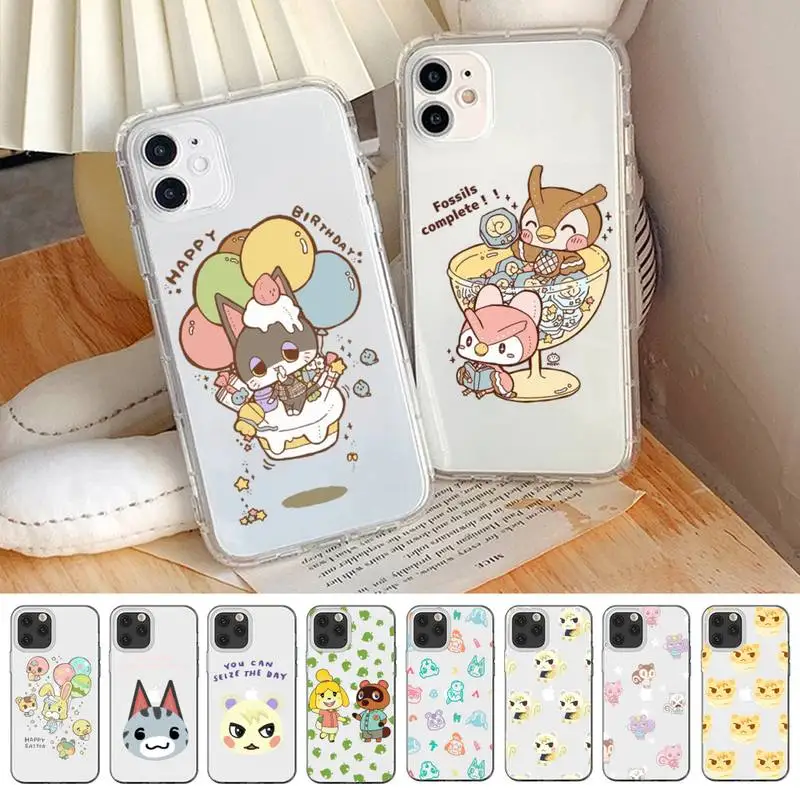 

YNDFCNB AAnimals-Crossing Phone Case For iPhone 14 13 12 11 Pro Max Mini X Xs XR 6 7 8 Plus SE 2020 Transparent Case