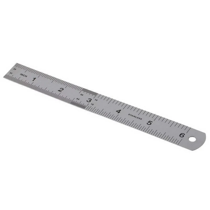 

1 PCS Double Side Stainless Steel Straight Ruler Metric Rule Precision Measuring Tool 15cm/6 Inch School Office Supplies