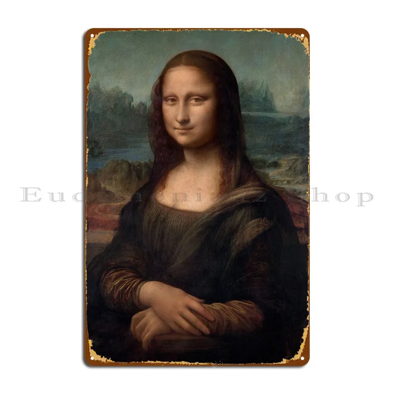 

Mona Lisa Da Vinci Metal Signs Living Room Plaques Design Cinema Designing Tin Sign Poster