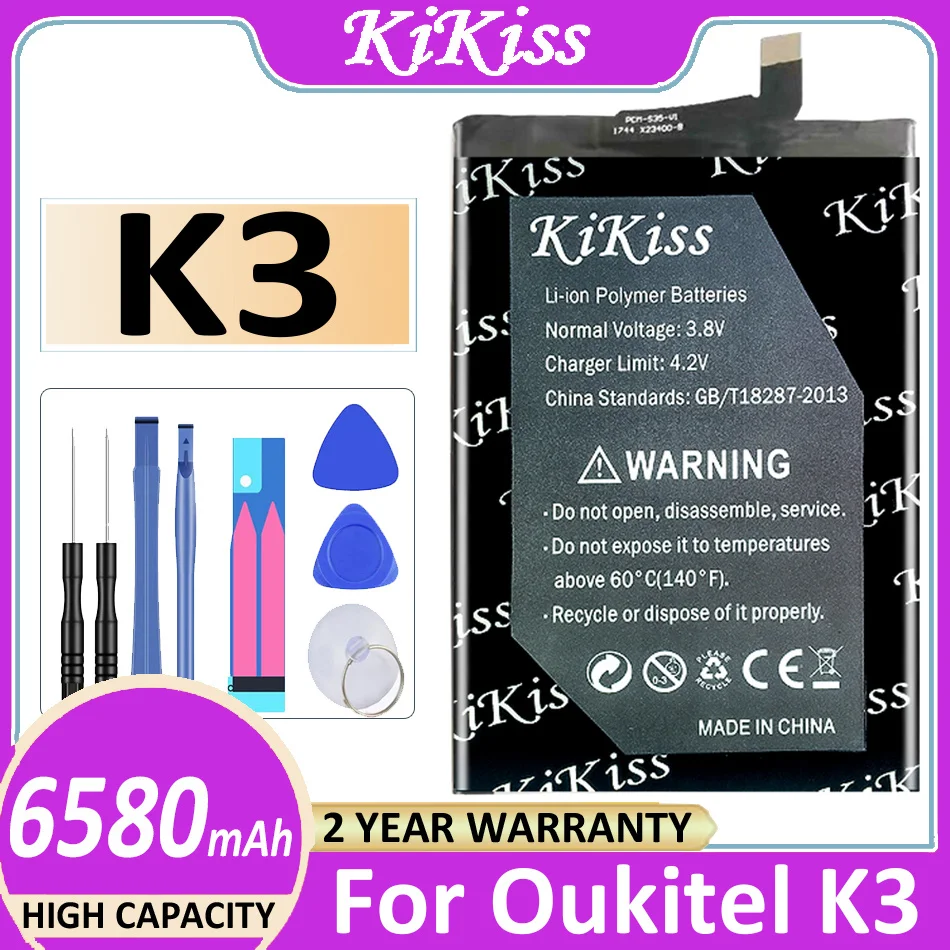 

K 3 6580mAh Battery For Oukitel K3 Bateria + Free Tools