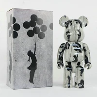 bearbrick banksy balloon girl building block bear 400 28cm fashion doll violence bear doll ornament gifts for valentines day