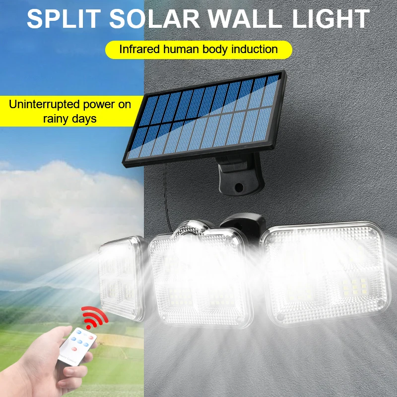 

122/138/171 LED Solar Light Outdoor Motion Sensor Human Induction Adjustable Head IP65 Waterproof Solar Power Wall Lamp Lighting