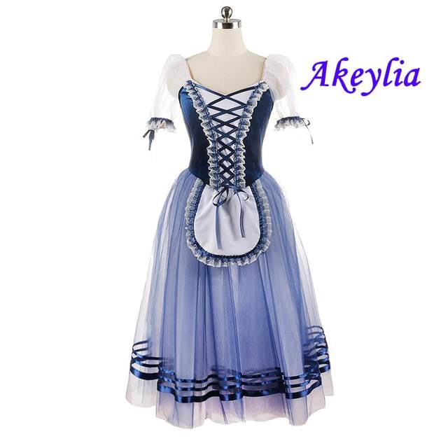 Navy blue Romantic Ballet tutu long dark blue adult professional Ballerina Performance competition ballet costume red purple