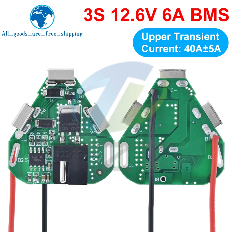 

BMS 3S 12,6В 6A плата защиты аккумулятора 18650 для электроинструмента