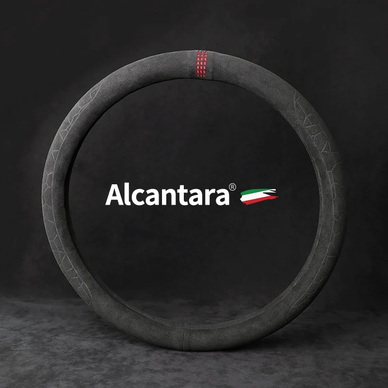 

38cm Car Universal Steering Wheel Cover Alcantara Mesh Suede Cover Four Seasons Universal Decoration Car accessories