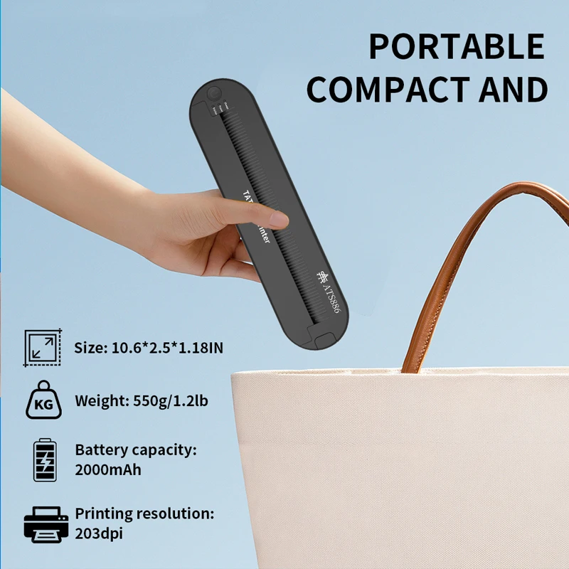 Термокопир для татуировок Ats886 A4 беспроводной Bluetooth-принтер переноса