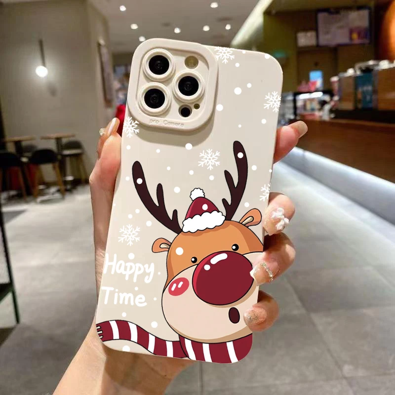 Фото Рождественский чехол Санта-Клауса Лося Снеговика для Xiaomi Redmi Note 14 13 12 Pro Plus 5G 12S 11S 11 10 Redmi 14C 13C 12C 13 12 4G Cover №1