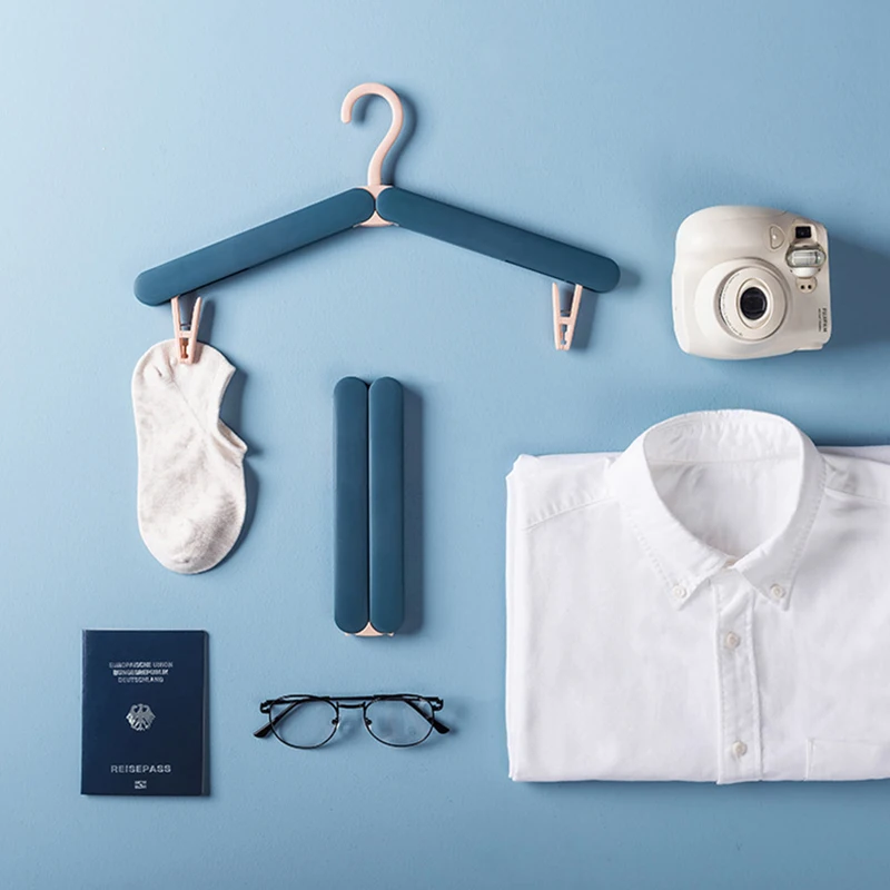 

1PC Travel Folding Hanger Portable Hanger Multifunctional Hook Nordic Style Mini Storage Eco-friendly Clothes Rack Storage