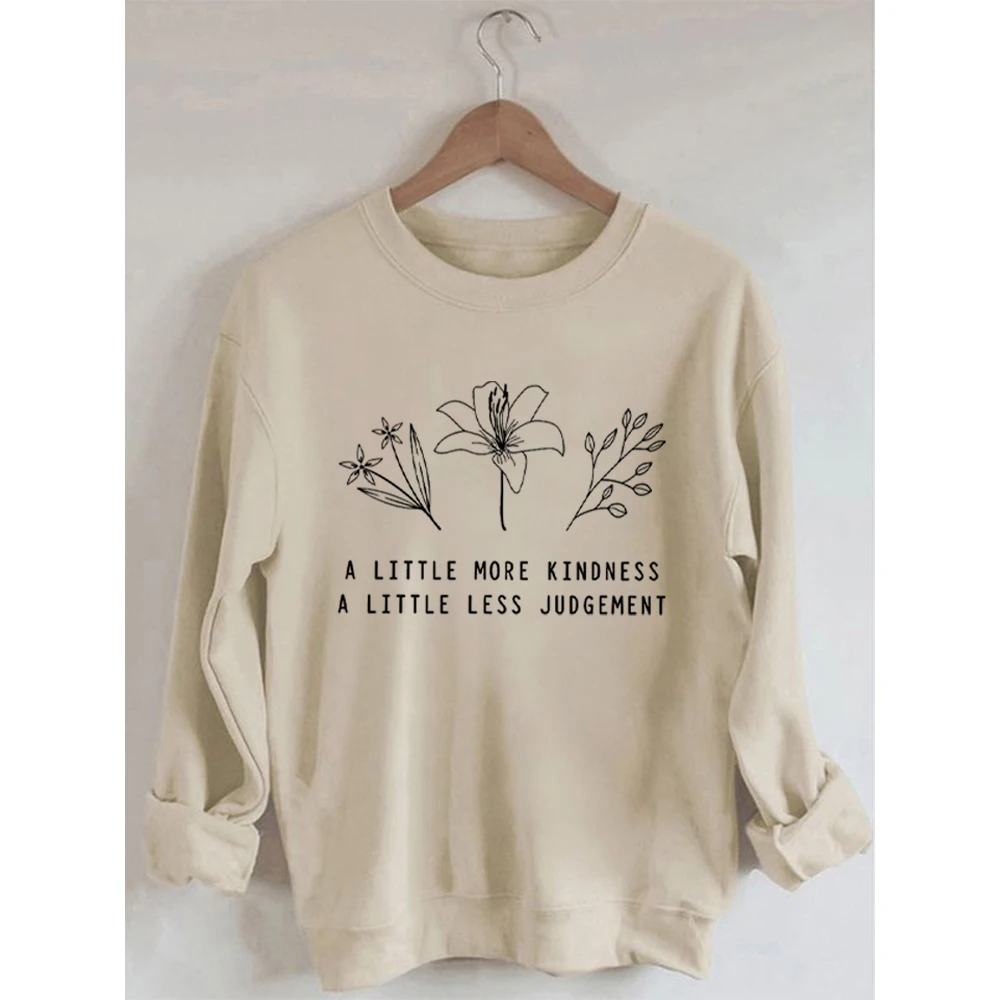 Rheacмножество женский хлопковый милый свитшот с длинным рукавом с принтом «слегка доброжелательнее»