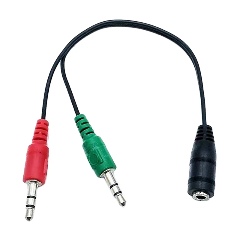 

Аудиокабель-адаптер 3,5 мм, Соединительный адаптер AUX для наушников и микрофона, 1 гнездо, 2 шт., разветвитель для аудиомикрофона