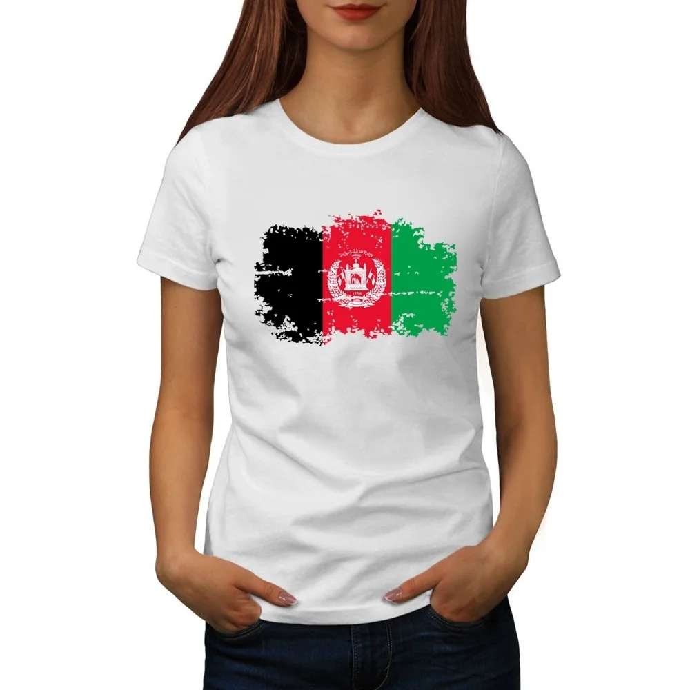 

Afghanistan Flag T shirt Women Fashion Short Sleeve Cotton Summer T-shirts Afghanistan National Flag Women Clothes