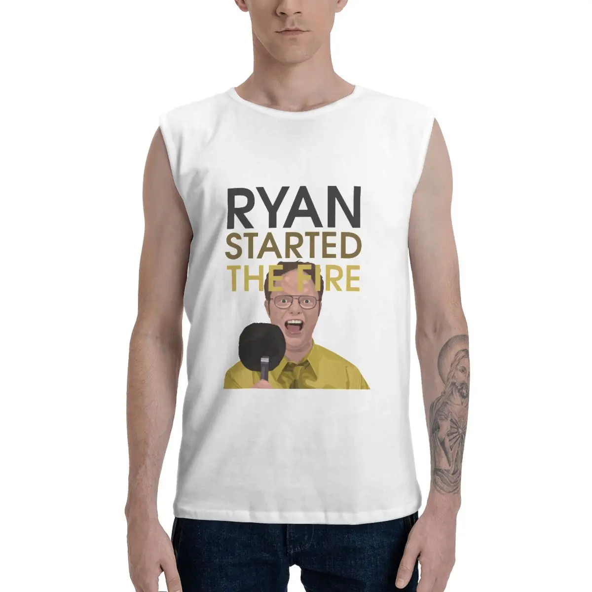 

Мужские хлопковые майки Dwight Schrute, забавная майка для офиса, классика