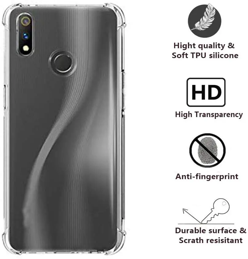 luxury silicone clear shockproof phone case for oppo realme xt x2 q c3 5i 5s 5 7i 5 3 x50 6 pro back cover soft tpu free global shipping