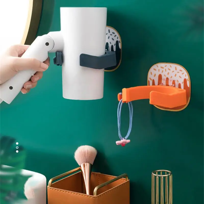 Wall Mounted Hair Dryer Rack Hair Dryer Take It At Hand Bathroom Shelf Storage Rack Luxury Multi-color Optional Bathroom Storage