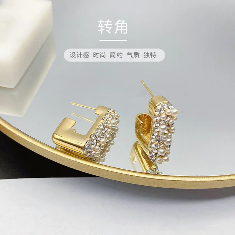 

2022 new earrings girls' real gold plated pearls fashion accessories Japan and South Korea natural high-quality girls' Earrings