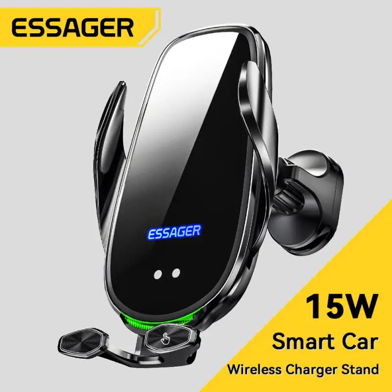 

15W Car Wireless Charger Mobile Phone Bracket Induction Opening / Closing Navigation Fixing Frame Fast Charging Auto Holder
