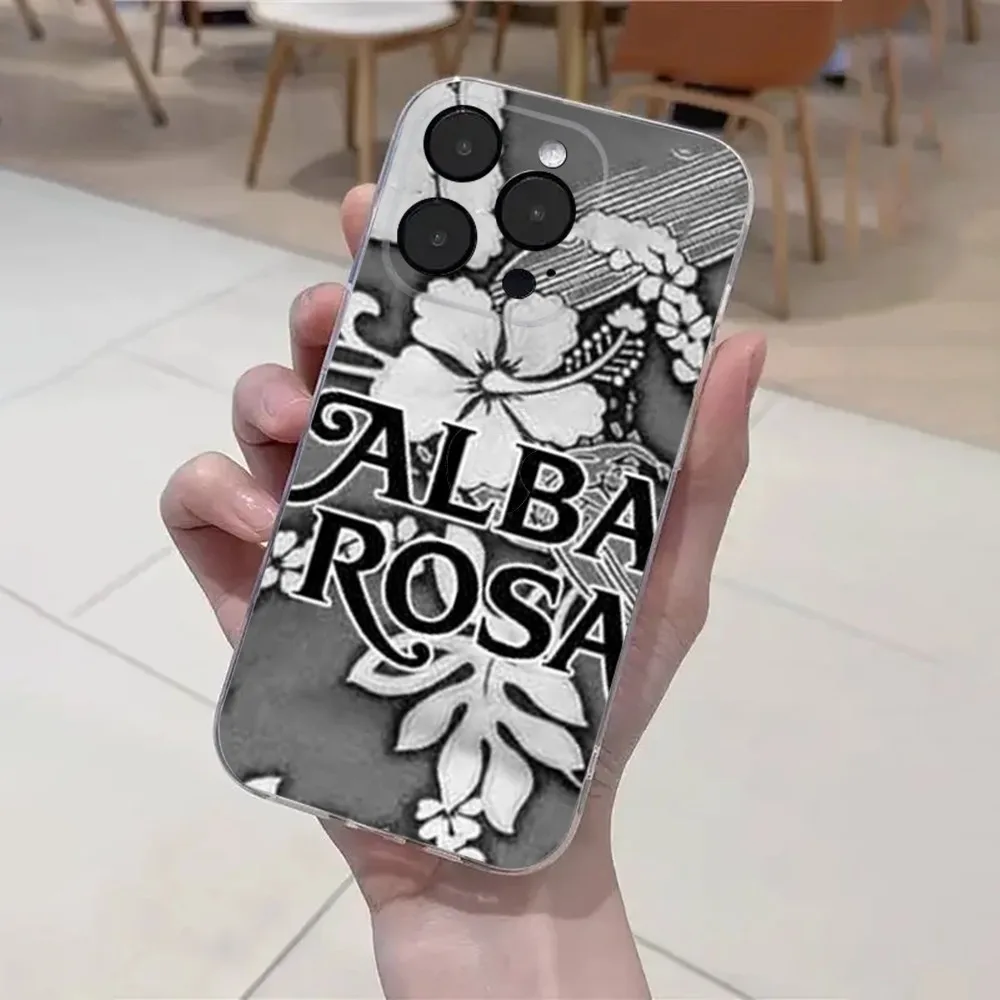 Модный чехол для телефона A-ALBA R-ROSA iPhone 16 15 14 13 12 11 Plus Pro Max XR XS X 7 8 SE мини-прозрачный
