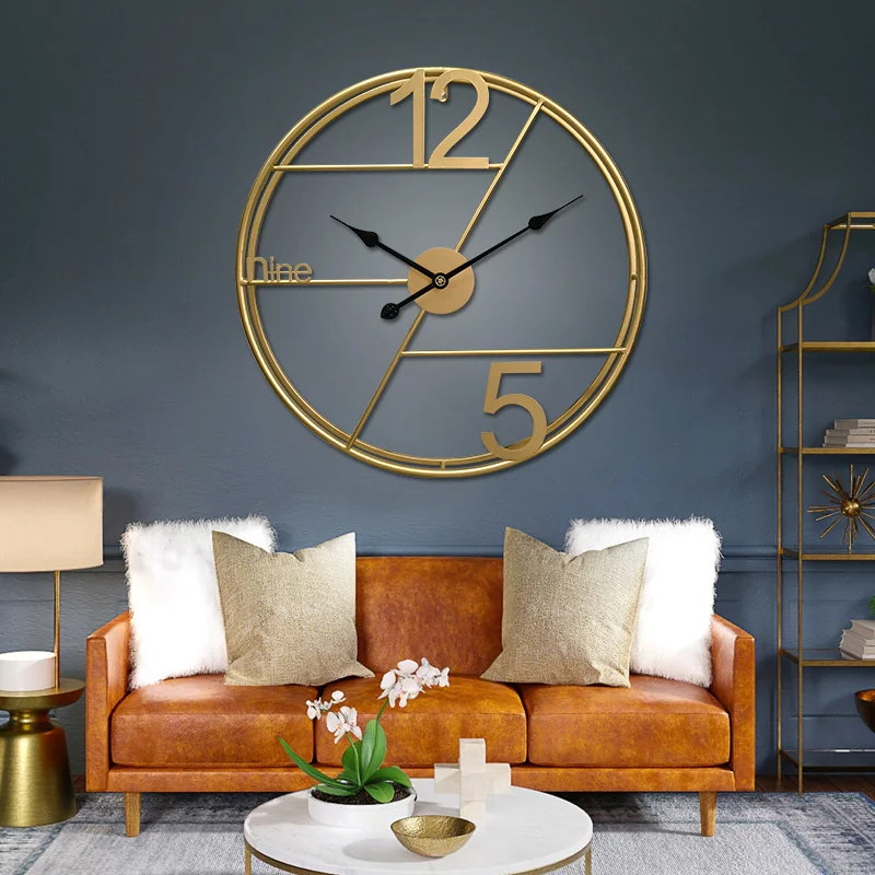 

Gold Wall Clock Modern Large Wall Clocks Living Room Clock Nordic Creative Background Wall Decorative Clock Silent Wall Clock